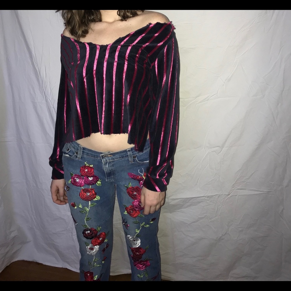 Velvet Distressed Long Sleeve